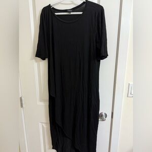 Black Rounded Neck Short Sleeve Tunic